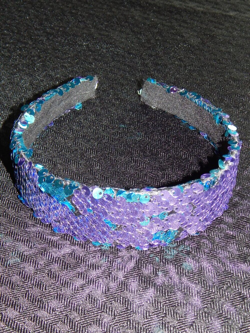 Kids Girls Reversible Mermaid Sequin Purple Blue Headband